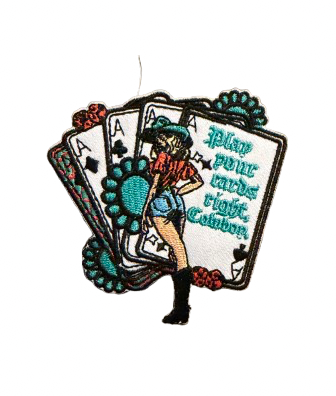 Play Your Cards Right Cowboy Patch 21q