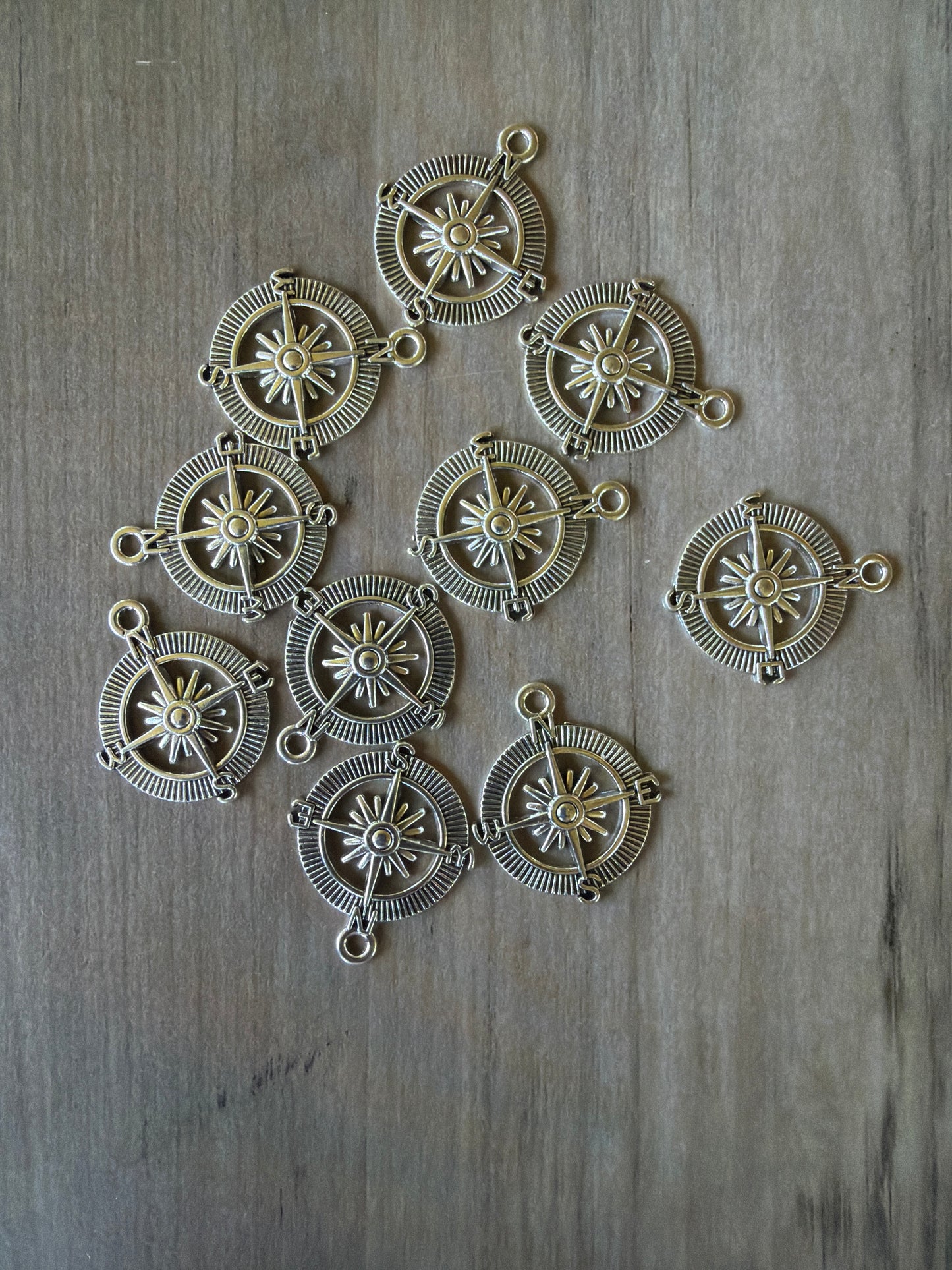 Silver Compass Charm Lot