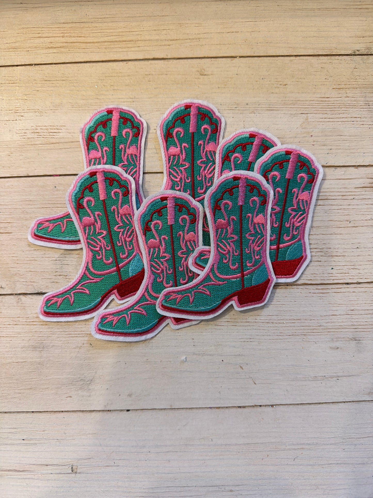 Pink and Teal Cowboy Boot