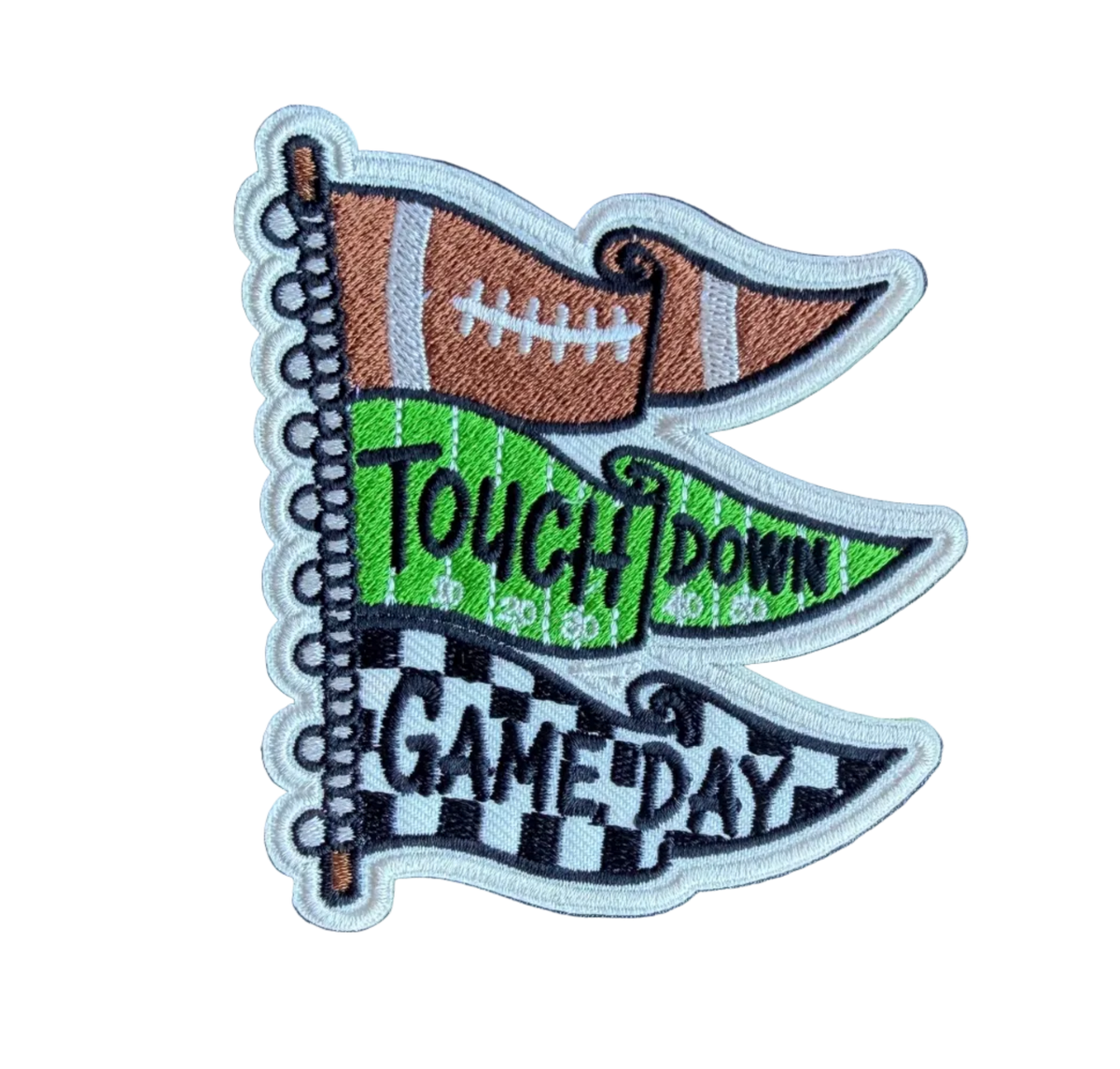 Football Touchdown Game Day Flags Patch