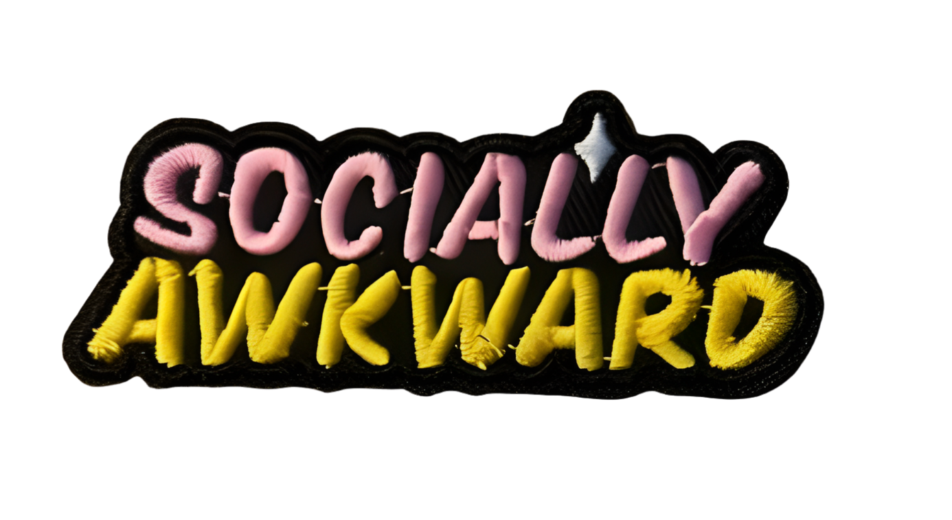 Socially Awkward Iron On Ready Patch Embroidered Filler Patch Hat Bar Patch Weird Strange