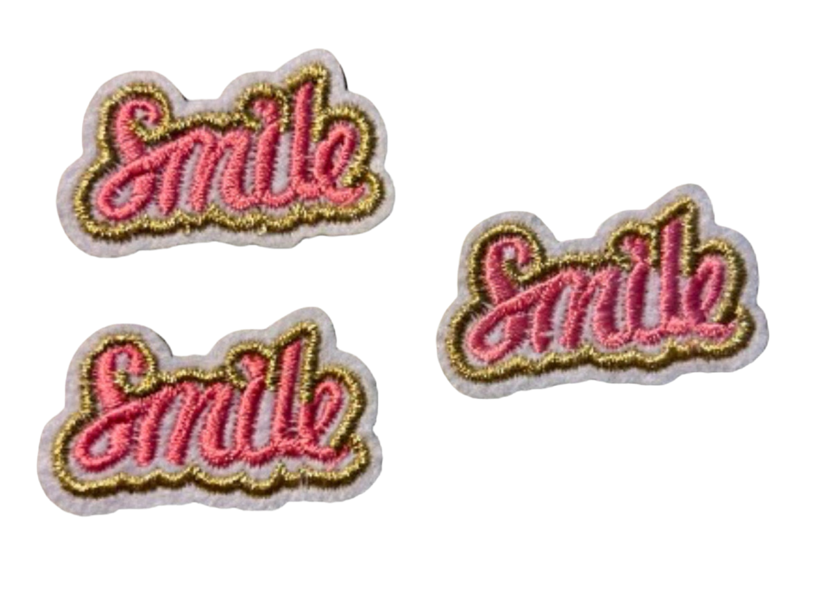 Smile Patch Lot of 3 Iron On Ready Patch Embroidered Filler Patch Hat Bar Paych Happy Face
