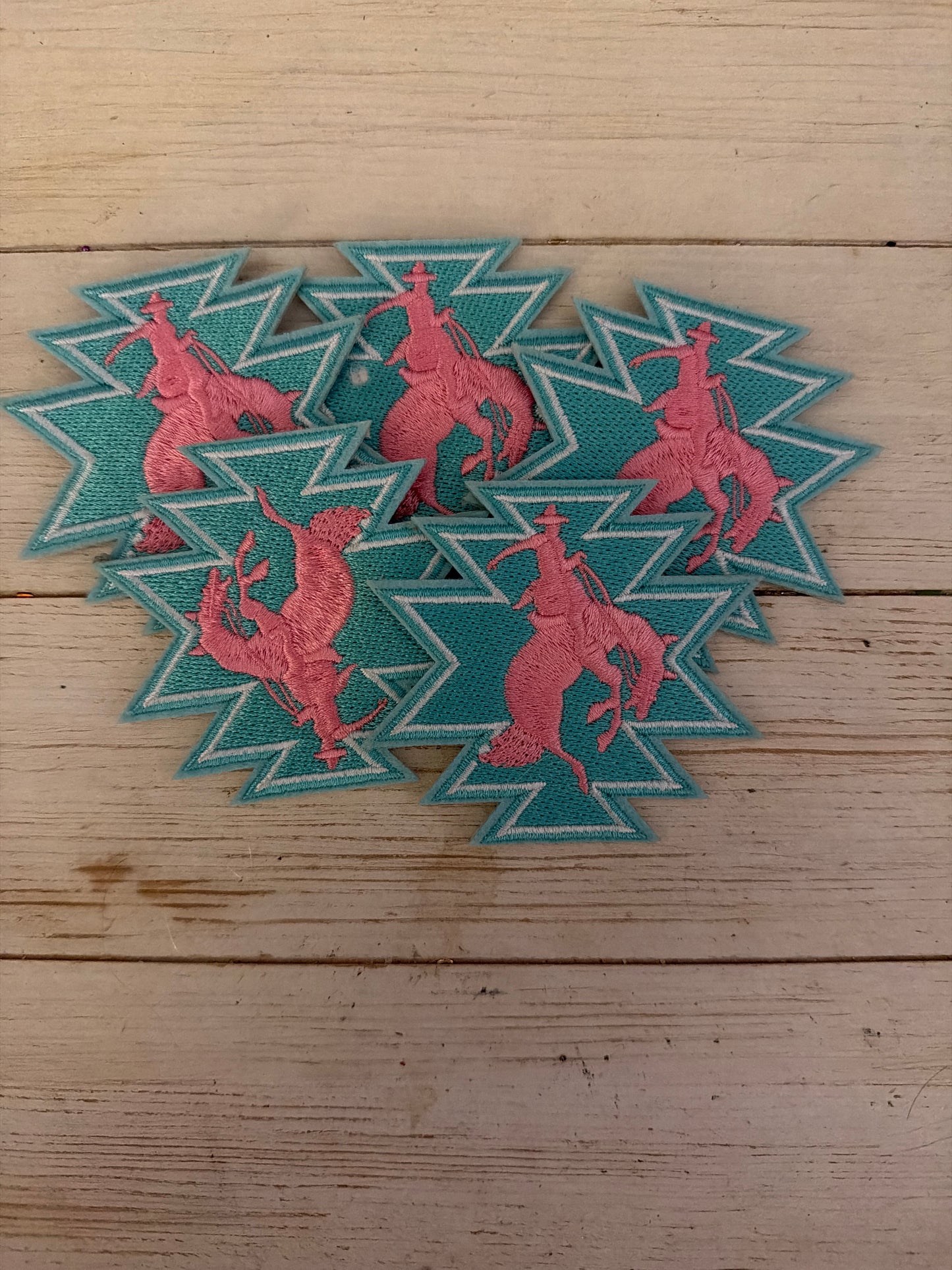 Western Turquoise and Pink Rodeo Patch