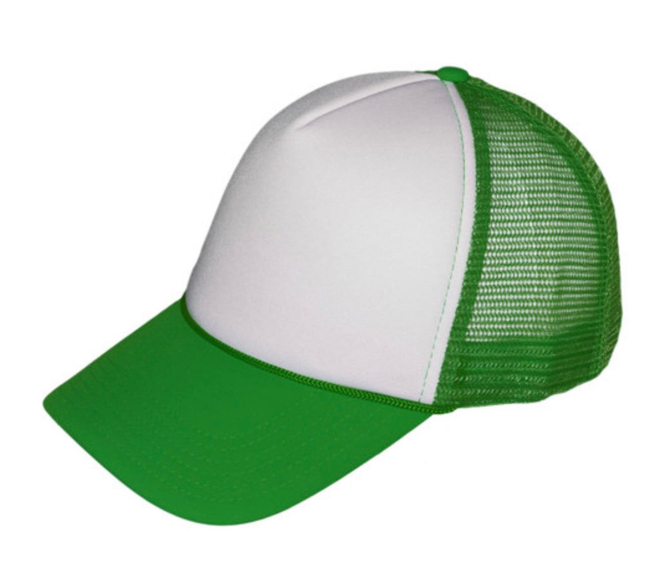 White/Green Mid Profile Foam Trucker Hat