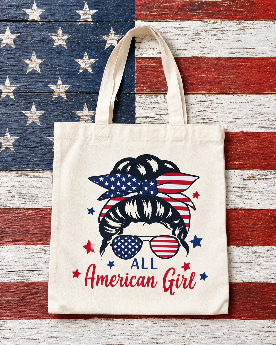 All American Girl Canvas Tote