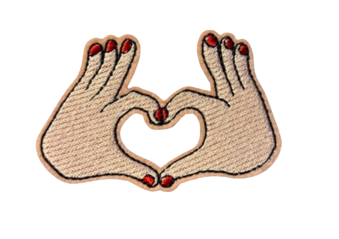 Hand Heart Sign Patch Love Fingers Iron on Patch Brand New Embroidered High Quality!