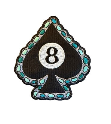 8 Ball Turquoise Spade Patch