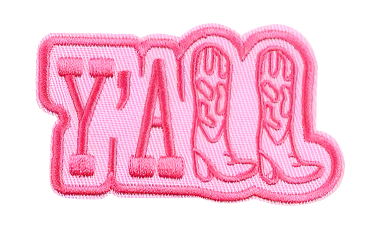 Pink Y’all Embroidered Patch