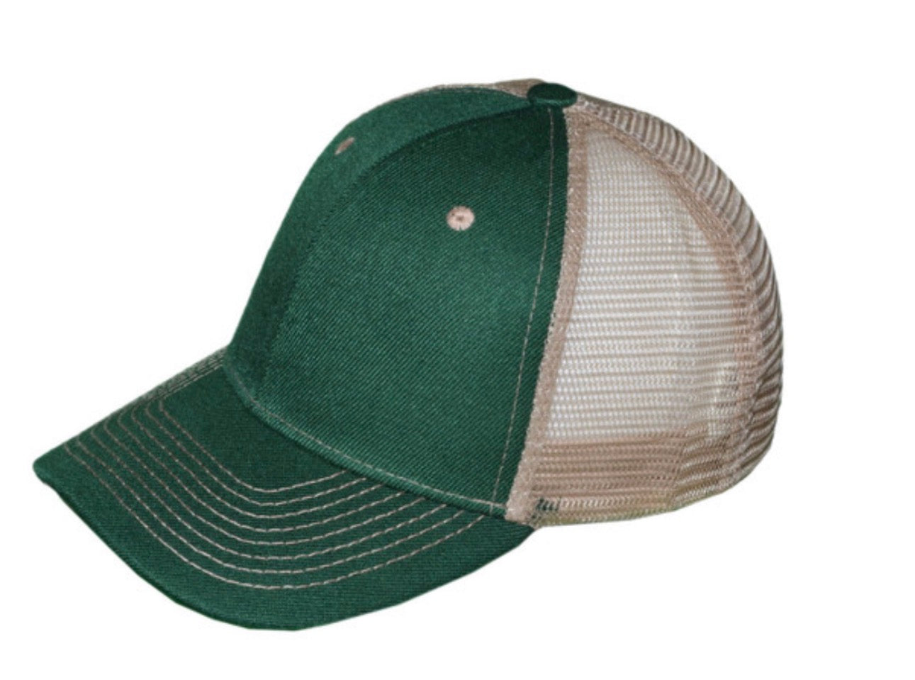 Dark Green/Khaki Structured Trucker Hat
