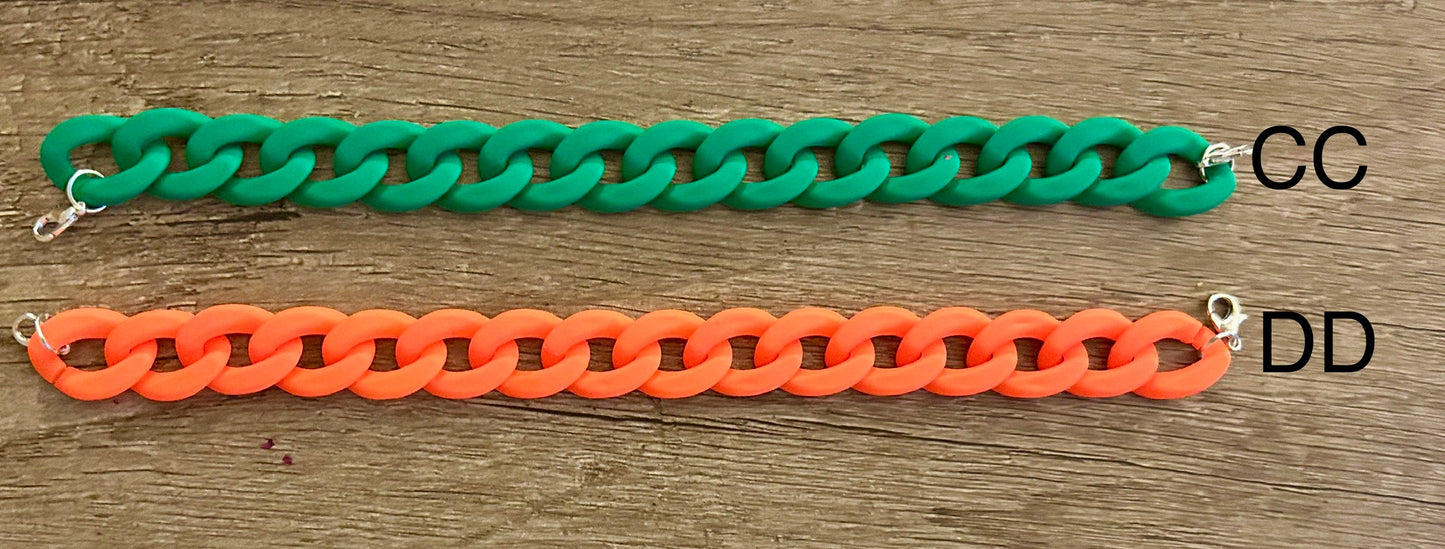 Hat Chains Acrylic Matte Chain Links For Trucker Hats - Hat Bars - Beautiful Colors! Your Choice! Brand New with Lobster Clasps -Matte