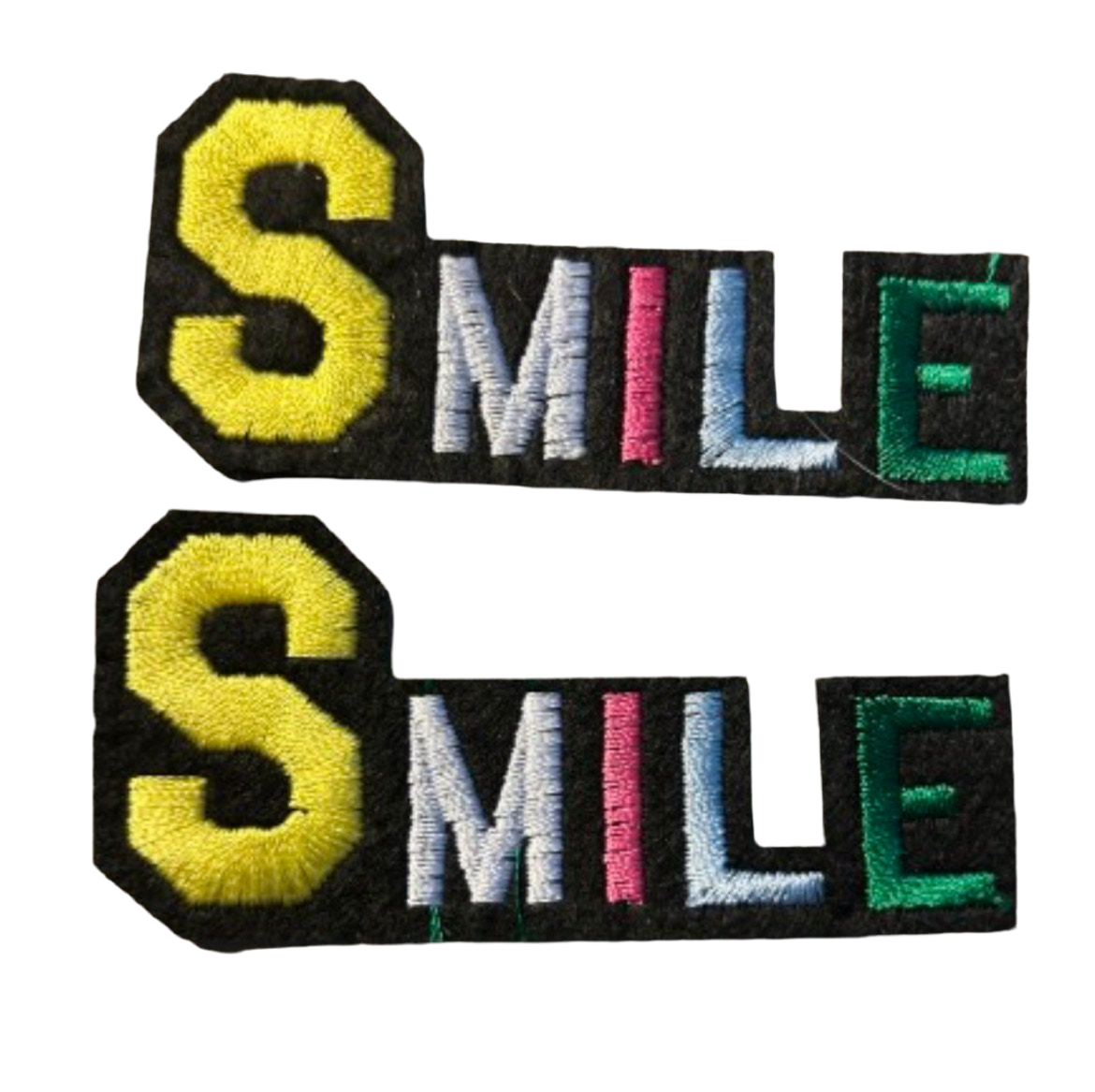 Smile Patch Lot of 2 Iron On Ready Patch Embroidered Filler Patch Hat Bar Paych Happy Face