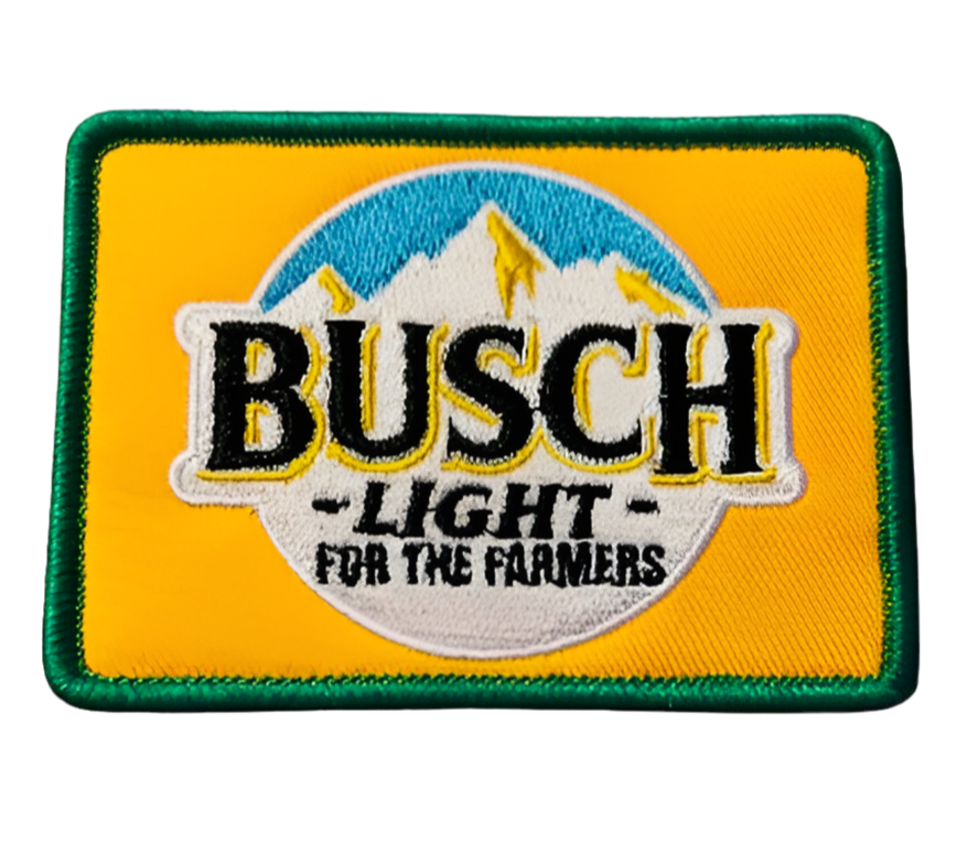 Busch Light For The Farmers Iron On Embroidered Patch