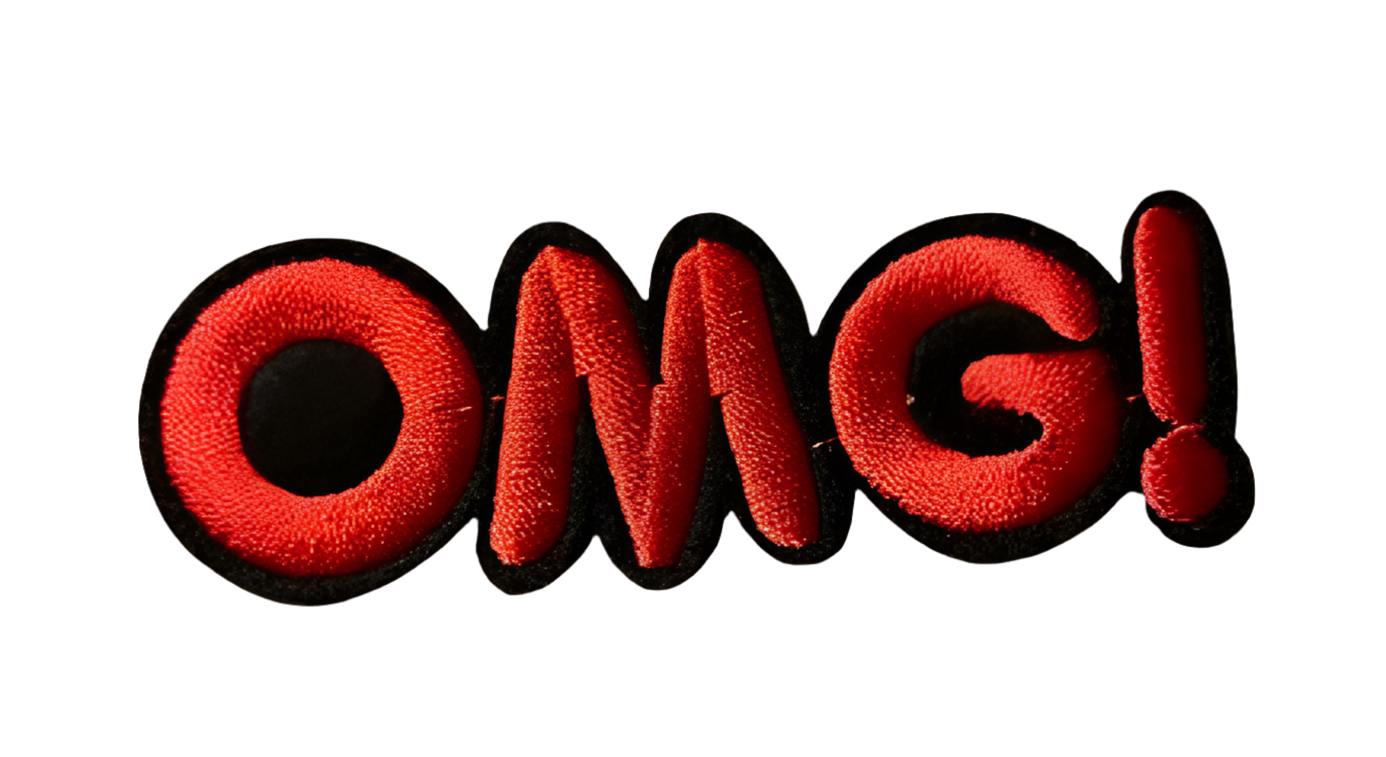 OMG! Patch Set of 2 Iron On Ready Patch Embroidered Filler Patch Hat Bar Patch seriously