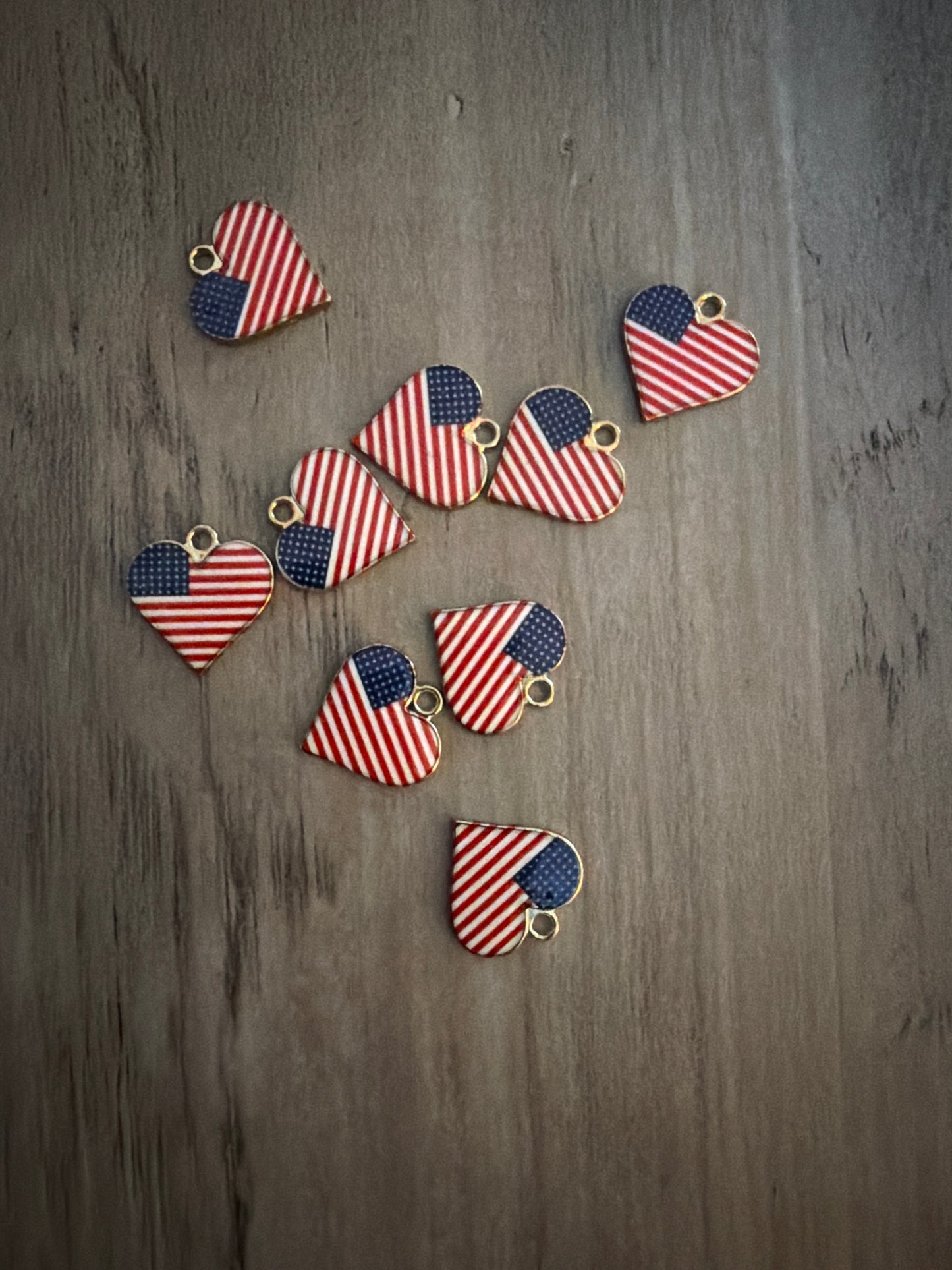 USA heart Charm Lot