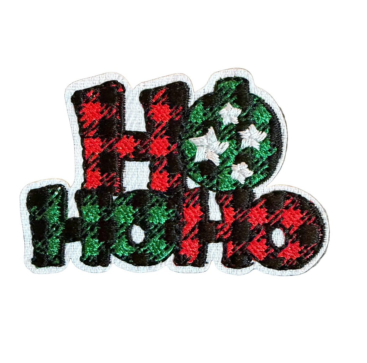 Red/Green Checkered Ho Ho Ho Patch