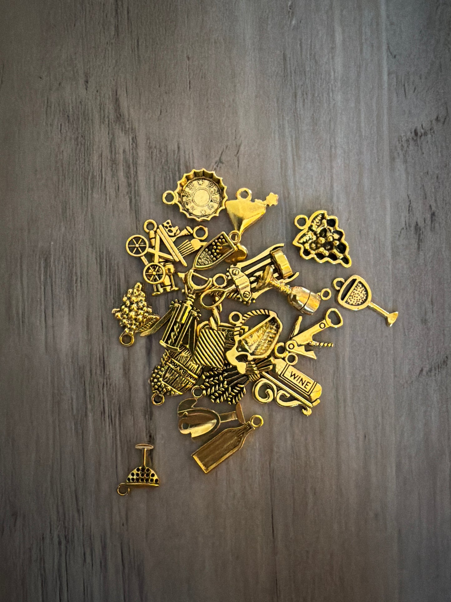 Mixed Gold Alcohol Charm Lot