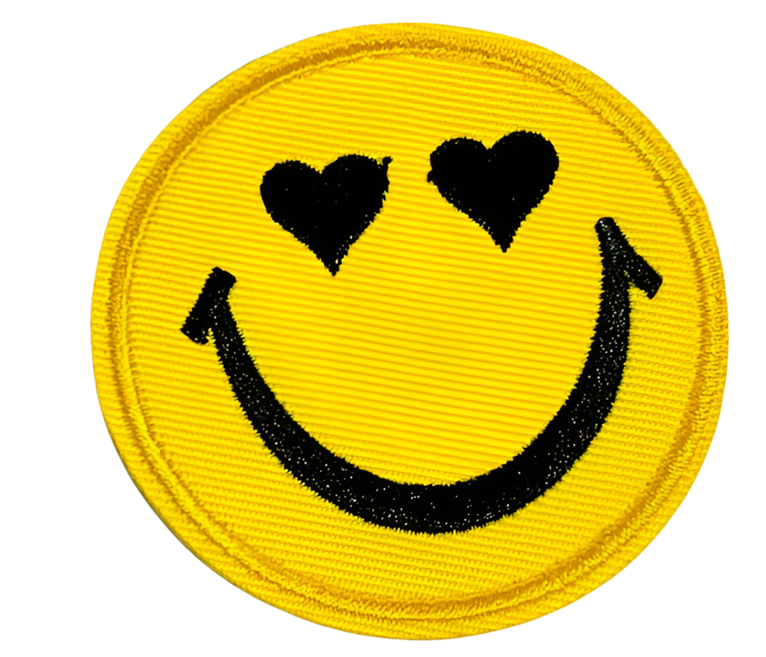 Smiley Face Patches Smile Face Heart Eyes Have A Nice Day Iron On Ready Patch Logo Embroidered Brand New High Quality!