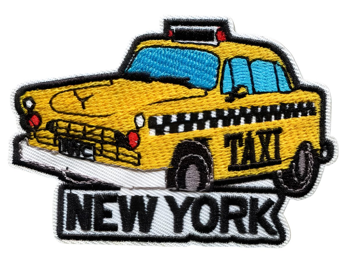 New York Taxi Iron On Ready Patch Embroidered Filler Patch Hat Bar Taxi NYC City Big Apple