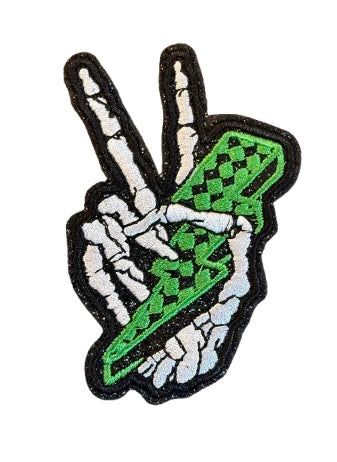 Skull Hands Lighting Bolt Patch