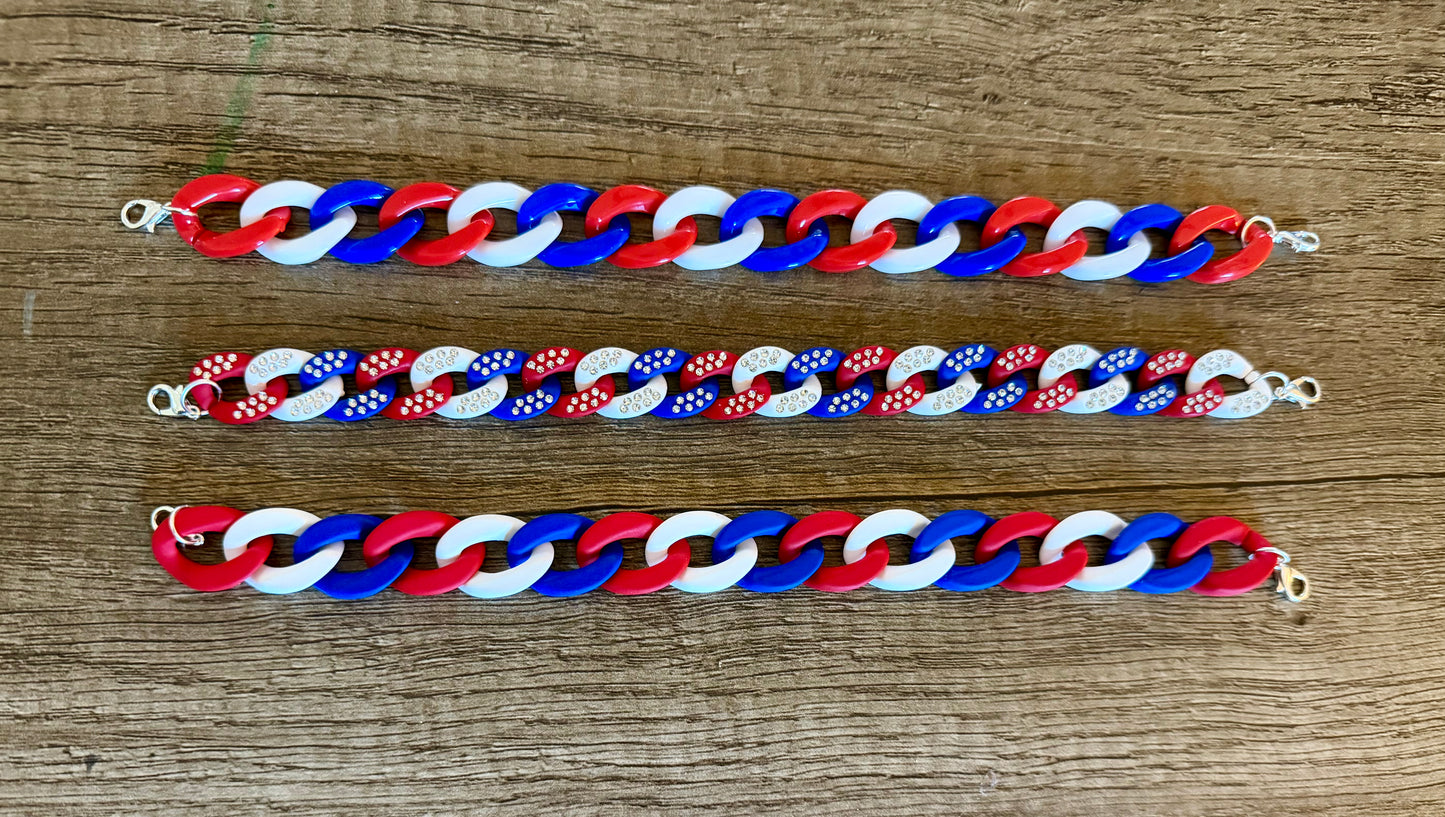 USA Red White & Blue Chains