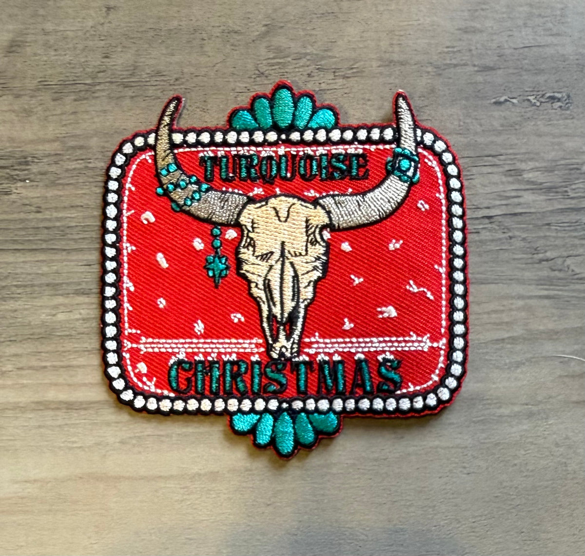 Turquoise Christmas Patch