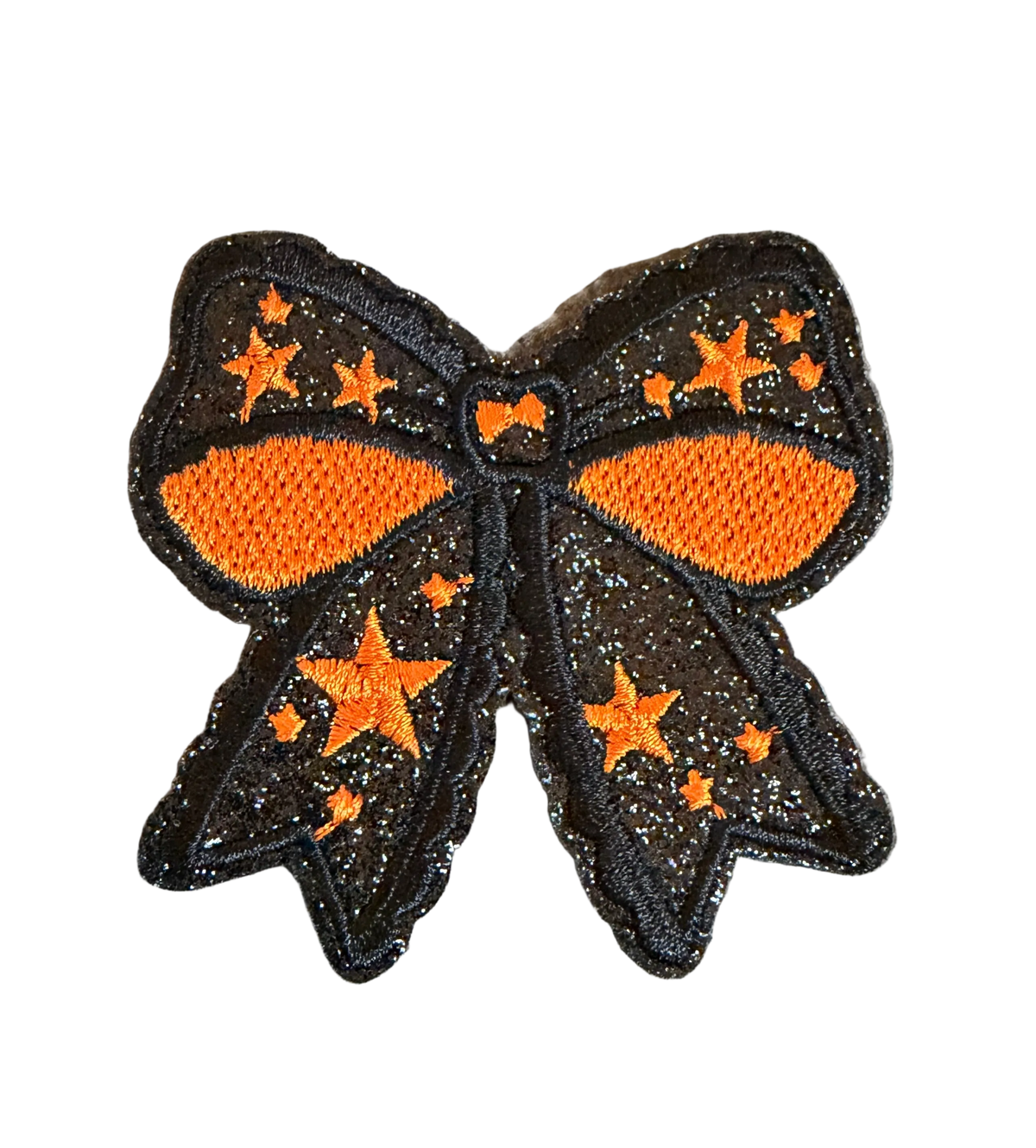 Black and Orange Halloween Bow Patch