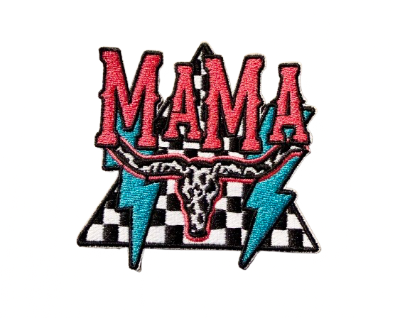 Checkered Mamma cattle and Bolts Patch 6t