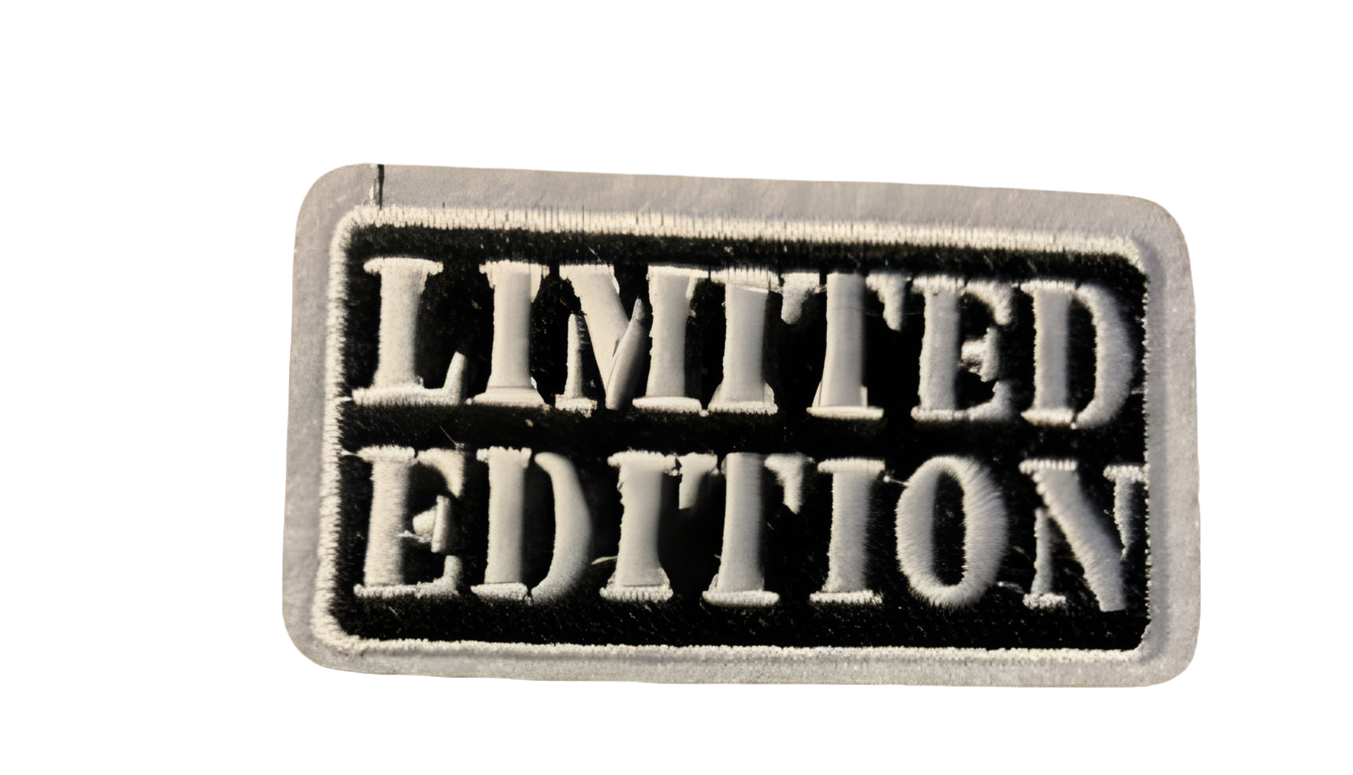 Limited Edition Patch Black or White Iron On Ready Patch Embroidered Filler Patch Hat Bar Patch Pick Your color