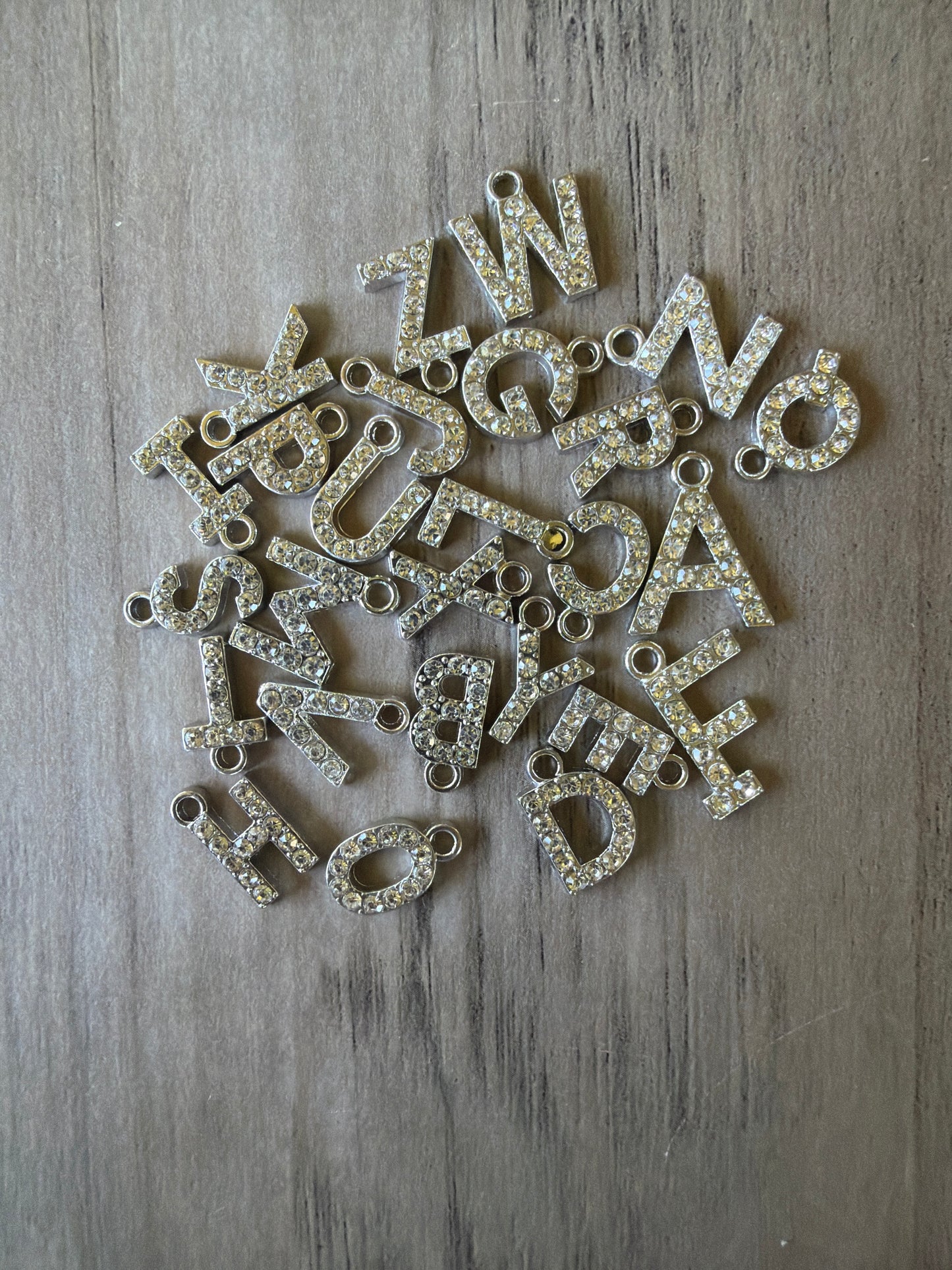 Rhinestone Alphabet Charm Lot