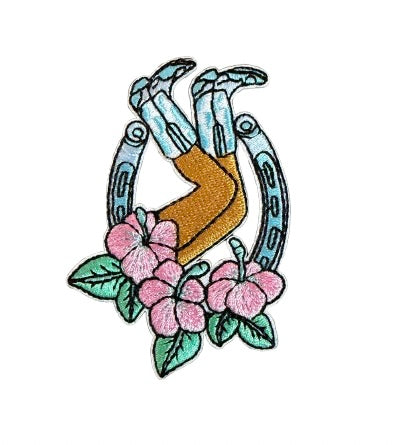 Coastal Horseshoe Cowgirl Boots Patch
