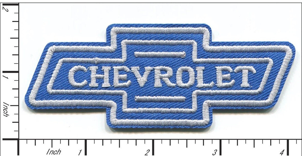 CHEVROLET Bow Tie Logo Patch Iron On Ready Chevy Brand New - Truck Mechanic Hat Filler Cap Blue
