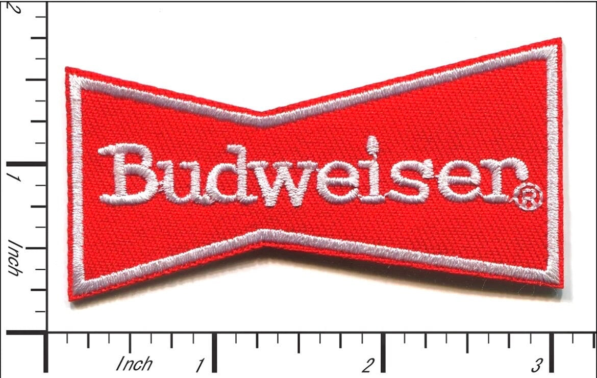 BUDWEISER BEER Patch Iron On Ready Vintage Logo Brand New Logo Bud Light Also Available