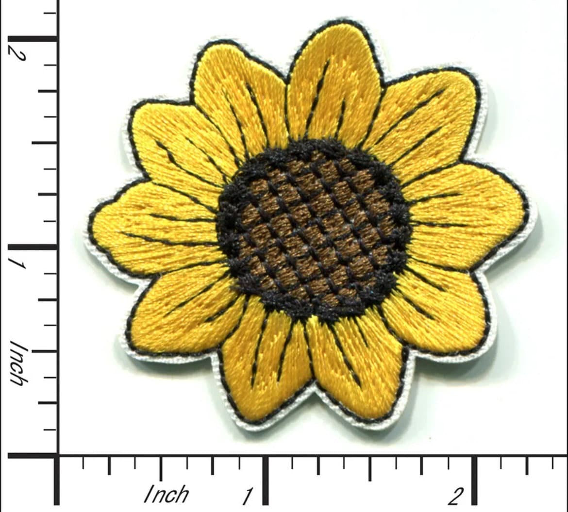 Sunflower Patch Iron on Patch Garden Flower Power Brand New Embroidered High Quality!
