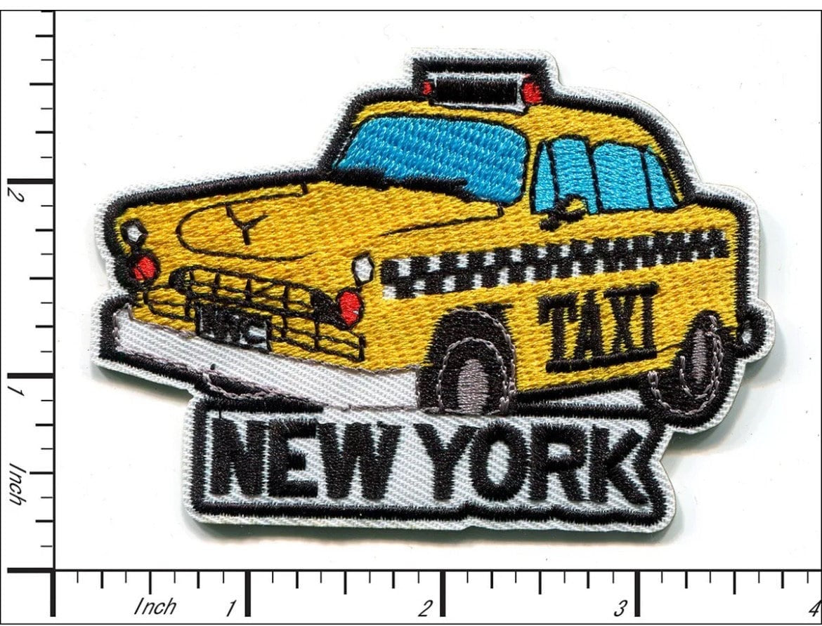 New York Taxi Iron On Ready Patch Embroidered Filler Patch Hat Bar Taxi NYC City Big Apple