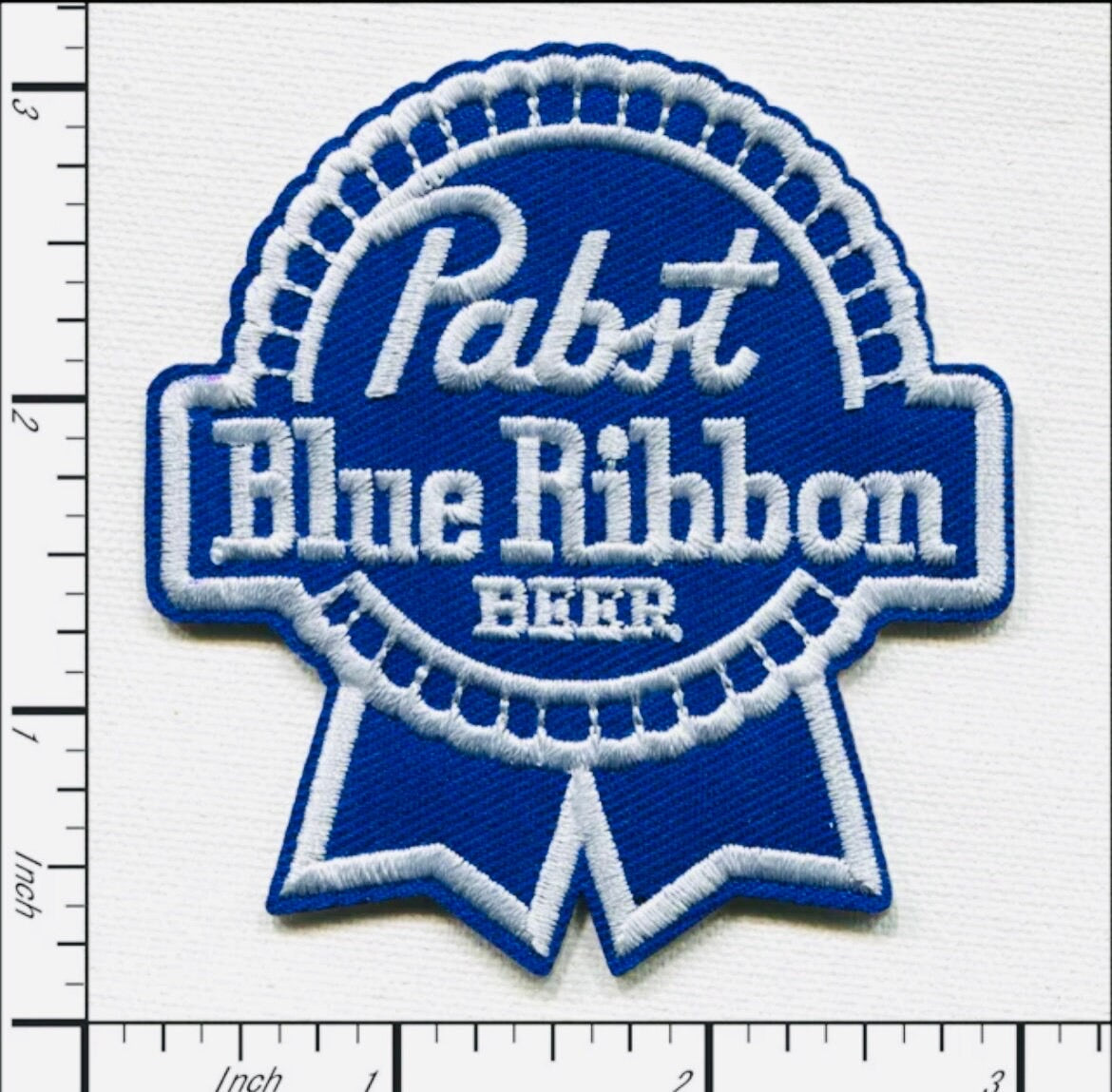 PBR PABST Blue Ribbon Beer Patch Iron On Ready Brand New Light