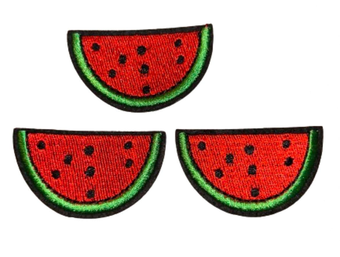 Watermelon Patch (3) Iron On Embroidered Patch Hat Bar Filler Patch Fruit Summer Juicy Red