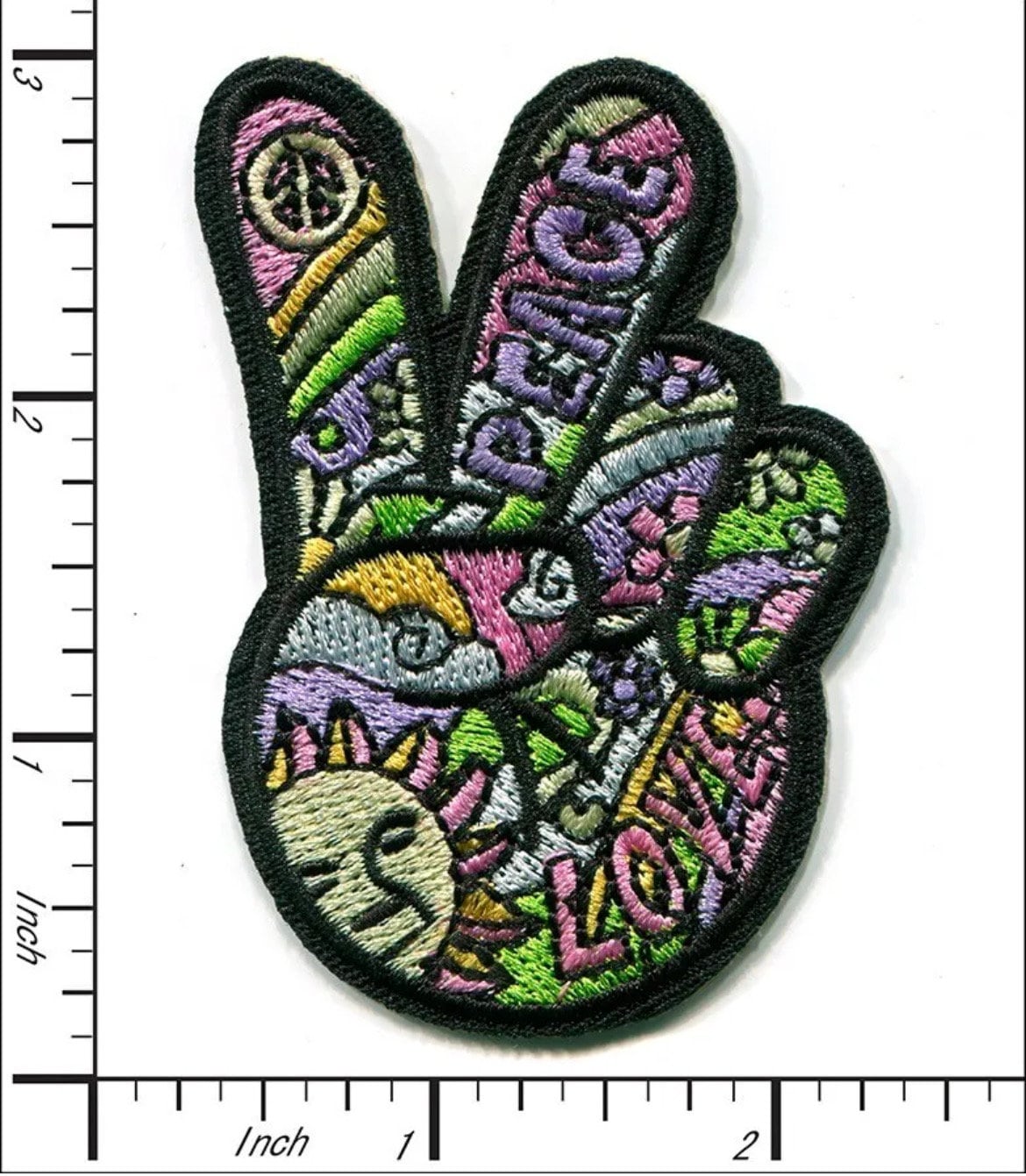 PEACE Sign Patch Hippy Fingers Iron on Patch Victory Flower Power Hippie Brand New Embroidered High Quality!