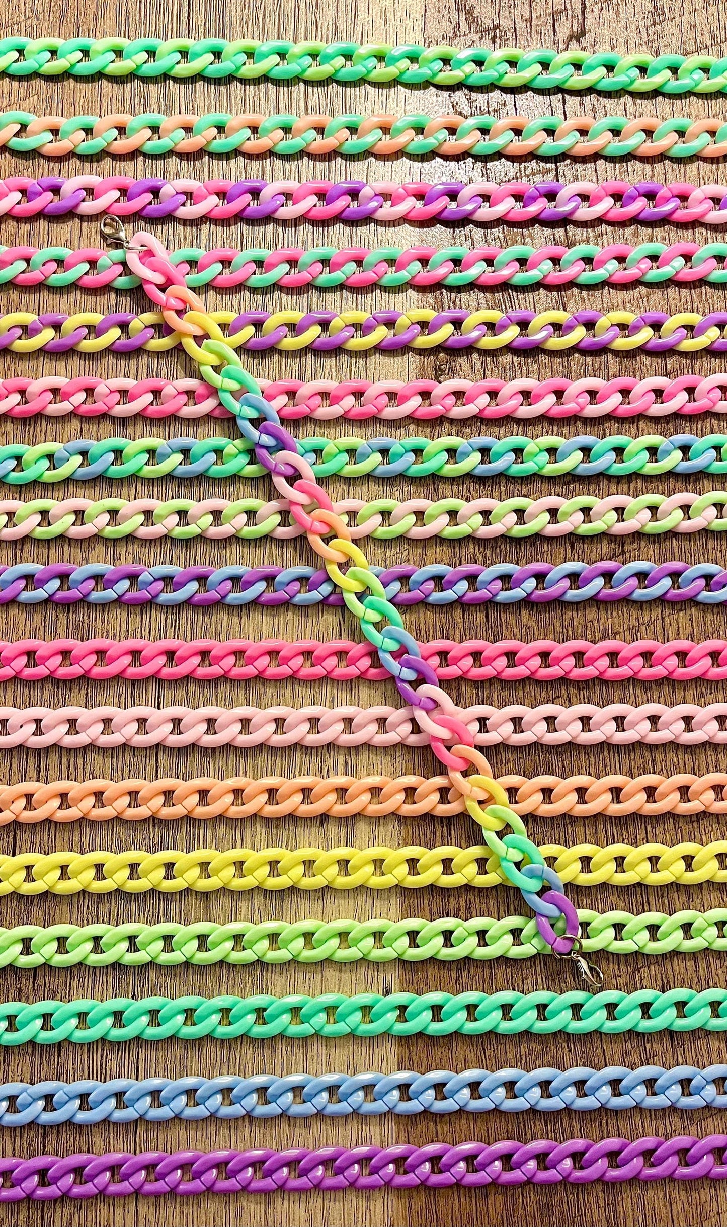 Hat Chains Acrylic Chain Links For Trucker Hats - Hat Bars - Beautiful Pastel Colors! Your Choice! Brand New with Lobster Clasps - y2k