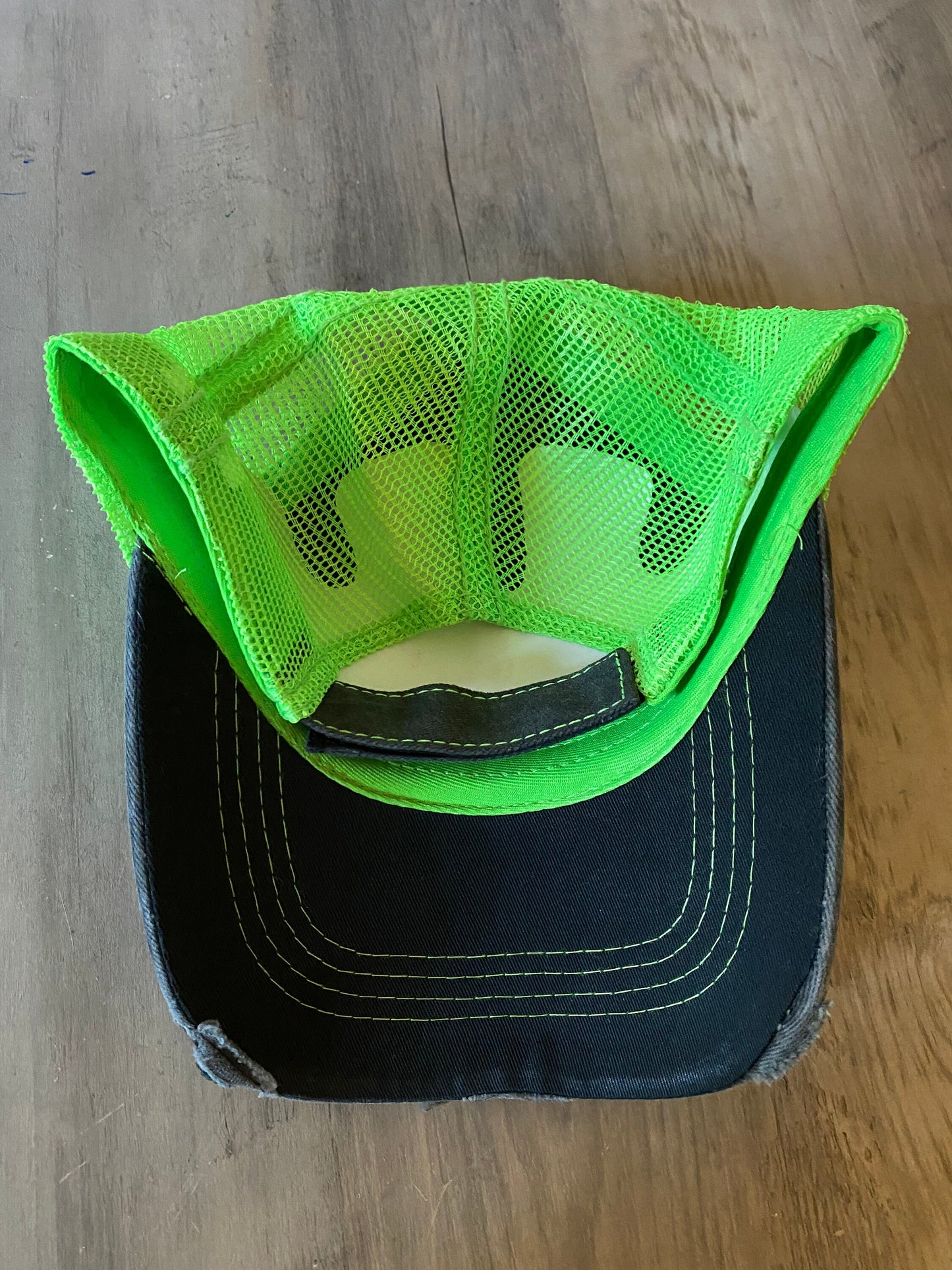 Mountain Dew Hat Distressed Trucker Hat Adjustable Unstructured Unisex Patch Style Cap Brand New
