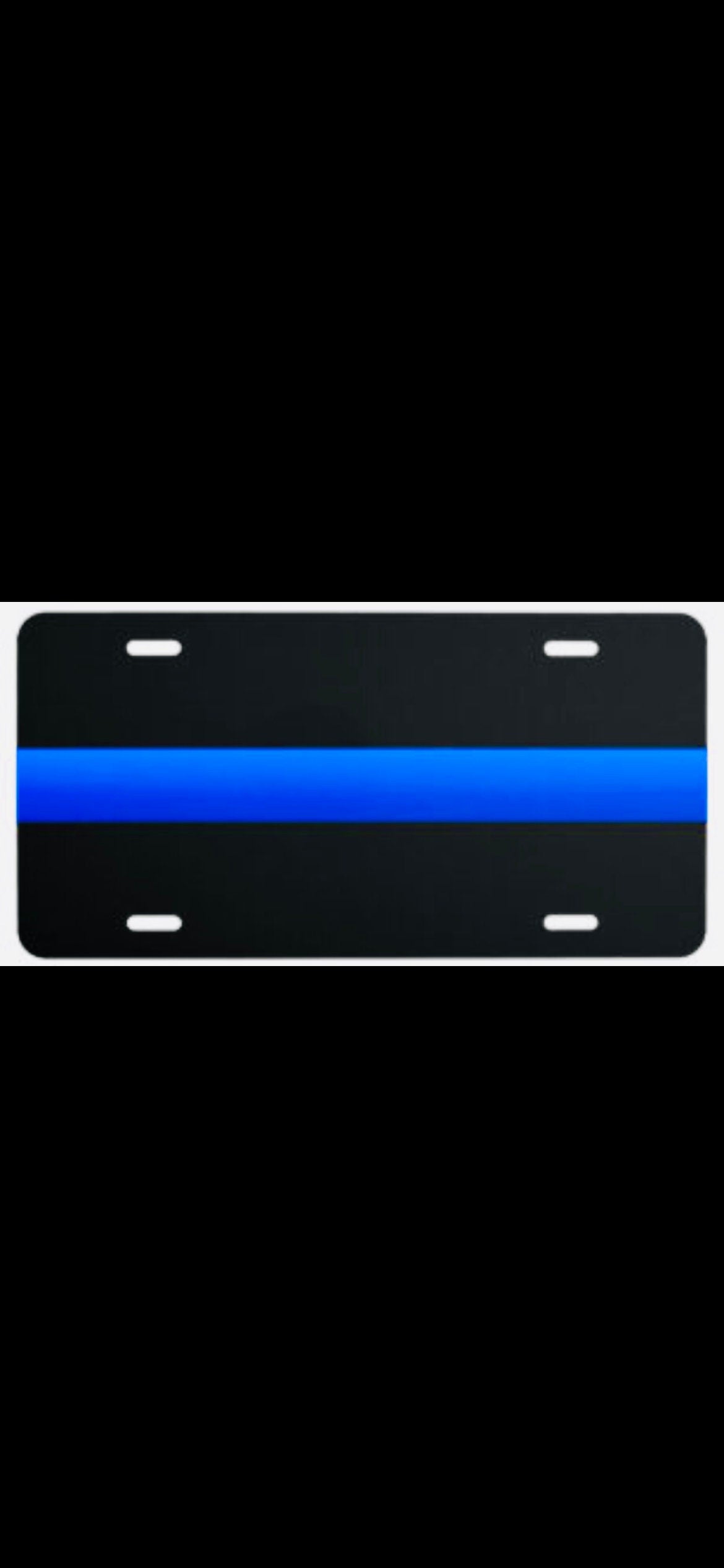 THIN BLUE LINE License Plate Car Tag Aluminum 6x12” Reflective Brand New Police Support Law Enforcement Handmade