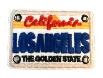 Los Angeles California Patch Iron On Ready Enbroidered License Plate Patch