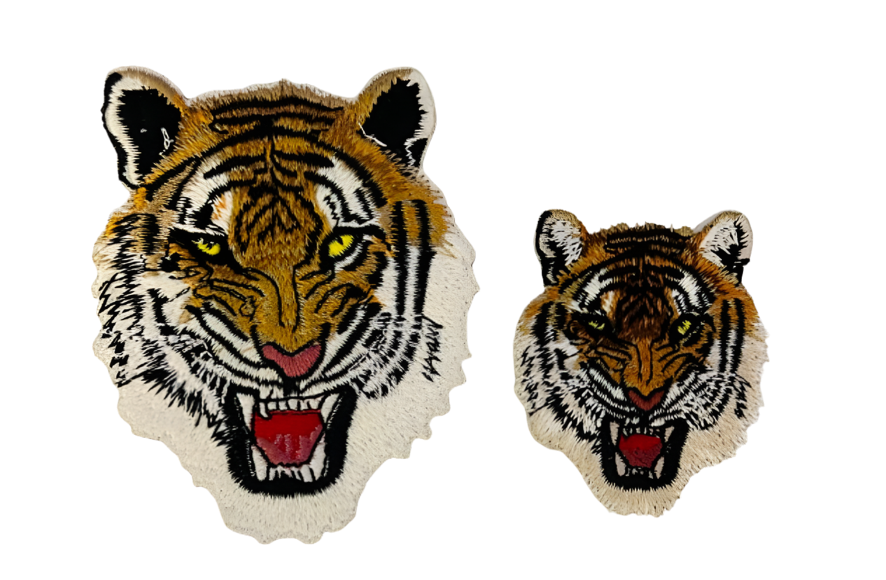 Tiger Patch Iron On Ready Wildlife Embroidered Patch Zoo Pick your Size