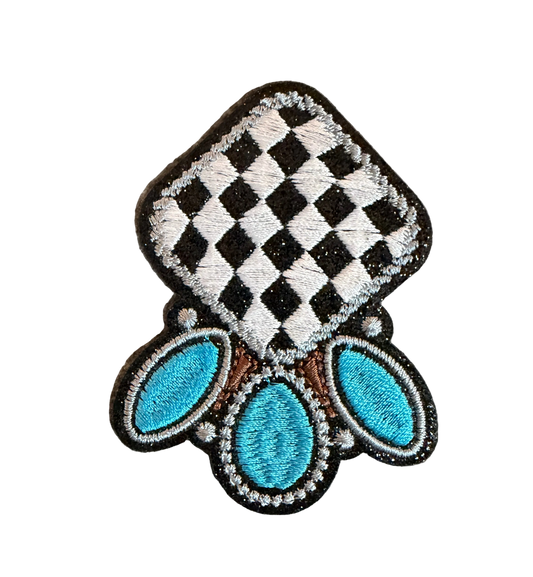 Checkered Turquoise Patch