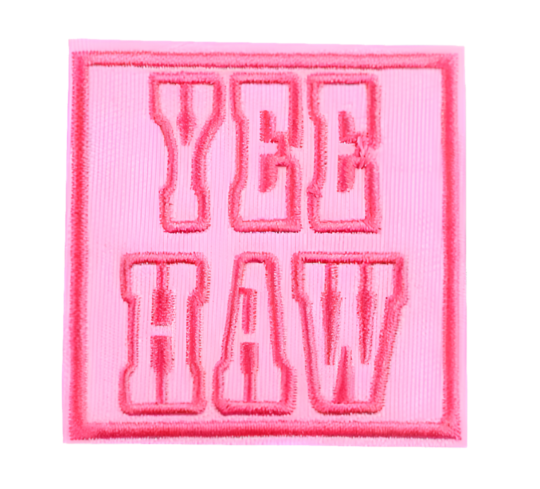 Pink Yee Haw Embroidered Patch