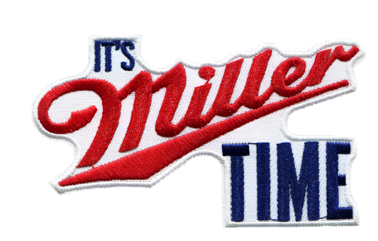 It’s MILLER TIME Beer Patch Iron On Ready Brand New