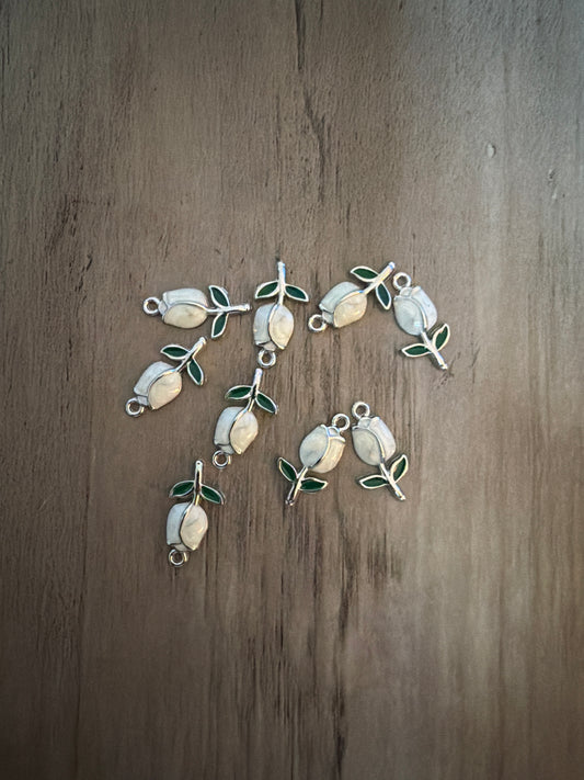 White Tulip Charm Lot