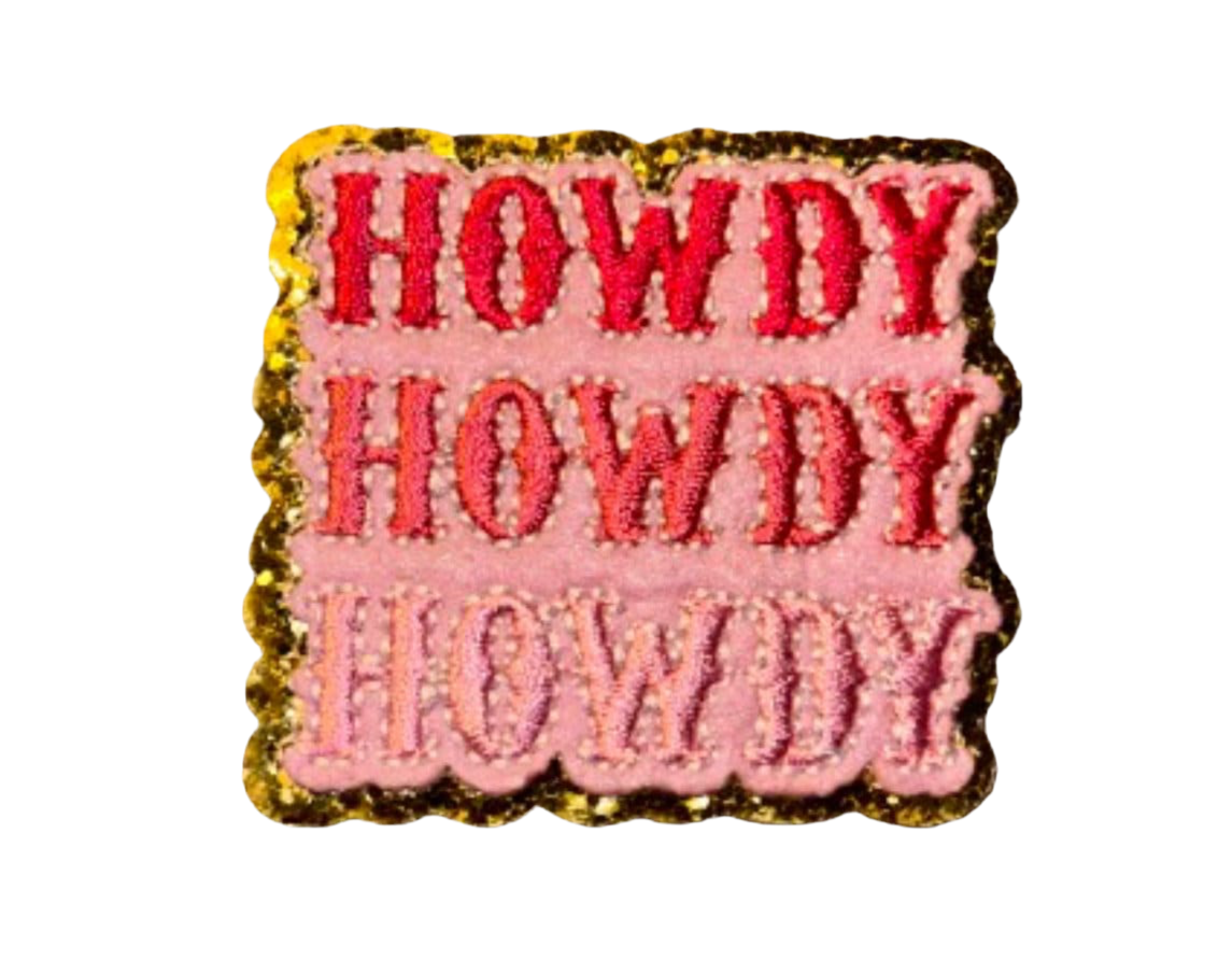 Howdy Howdy Howdy Patch Iron On Ready Cowboy Western  Embroidered Patch Sequins Farm Southern