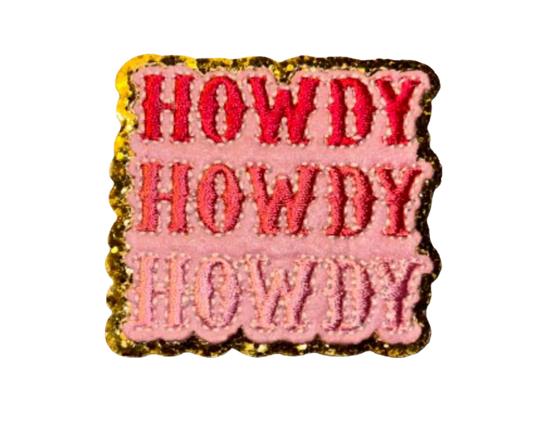 Howdy Howdy Howdy Patch Iron On Ready Cowboy Western  Embroidered Patch Sequins Farm Southern