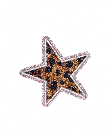 Glitter Leopard Star Patch 14s