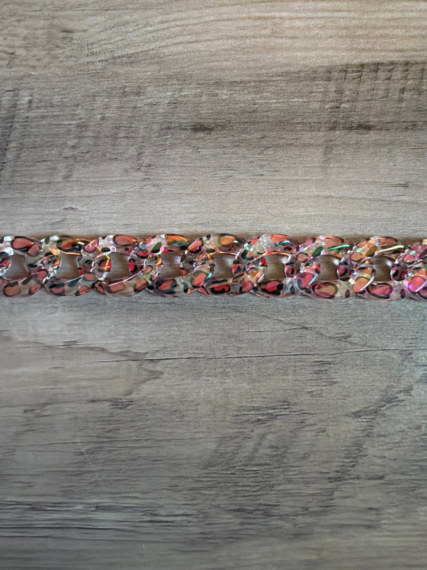 Iridescent Colored Leopard Chains / Checkered and Rhinestone